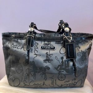 Black and Silver Coach Shoulder Bag